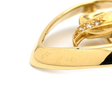 ティファニー Tiffany & Co オープンハート ダイヤモンド イエローゴールド K18YG ダイヤモンド ブローチ Au750 18K パロマピカソ 3石 3粒