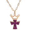 ガガミラノ GAGA MILANO クラウンクロス レッド×ピンクゴールド K18PG ルビー ネックレス 十字架 CROSS 赤