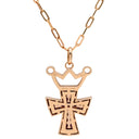 ガガミラノ GAGA MILANO クラウンクロス レッド×ピンクゴールド K18PG ルビー ネックレス 十字架 CROSS 赤