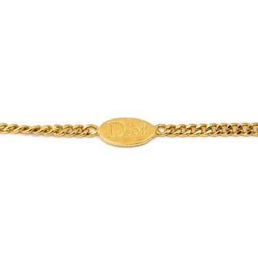 クリスチャン・ディオール Christian Dior リースモチーフ イエローゴールド K18YG ダイヤモンド ネックレス 2Pダイヤ 18K 750 YG