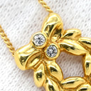クリスチャン・ディオール Christian Dior リースモチーフ イエローゴールド K18YG ダイヤモンド ネックレス 2Pダイヤ 18K 750 YG
