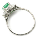 ノンブランド NON BRAND エメラルド 1.00ct ダイヤモンド グリーン×プラチナシルバー Pt900 エメラルド ダイヤモンド リング 指輪 緑 エメラルドカット プラチナ900 17.5号