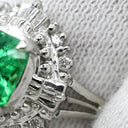 ノンブランド NON BRAND エメラルド 1.00ct ダイヤモンド グリーン×プラチナシルバー Pt900 エメラルド ダイヤモンド リング 指輪 緑 エメラルドカット プラチナ900 17.5号