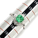 ノンブランド NON BRAND エメラルド 1.00ct ダイヤモンド グリーン×プラチナシルバー Pt900 エメラルド ダイヤモンド リング 指輪 緑 エメラルドカット プラチナ900 17.5号