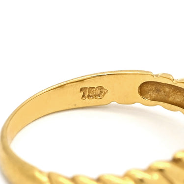 クリスチャン・ディオール Christian Dior チューリップモチーフ イエローゴールド K18YG ダイヤモンド リング 指輪 フラワー 花 Au750 18K ダイヤ 3P 3石 3粒 11号