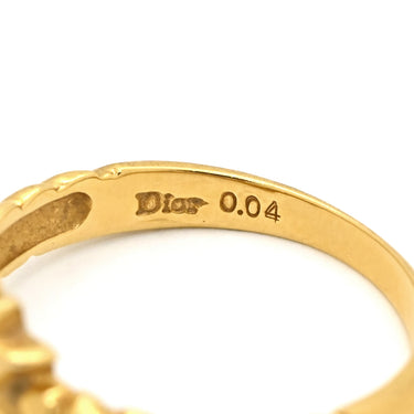 クリスチャン・ディオール Christian Dior チューリップモチーフ イエローゴールド K18YG ダイヤモンド リング 指輪 フラワー 花 Au750 18K ダイヤ 3P 3石 3粒 11号