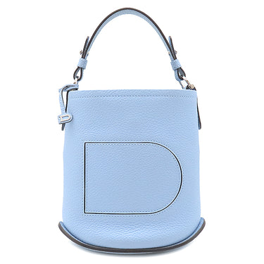 デルヴォー DELVAUX パン ミニ バケットバッグ AA0607AQY045HPA アジュール レザー トリヨンソフトレザー ハンドバッグ シルバー金具 青