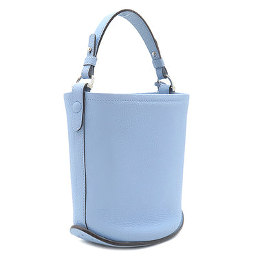 デルヴォー DELVAUX パン ミニ バケットバッグ AA0607AQY045HPA アジュール レザー トリヨンソフトレザー ハンドバッグ シルバー金具 青