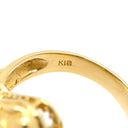 ノンブランド NON BRAND ロッククリスタル ドラゴンモチーフ イエローゴールド K18YG クリスタル リング 指輪 18K 750 YG 水晶 1P 1石 龍モチーフ ラウンドシェイプ 11号