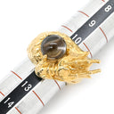 ノンブランド NON BRAND ロッククリスタル ドラゴンモチーフ イエローゴールド K18YG クリスタル リング 指輪 18K 750 YG 水晶 1P 1石 龍モチーフ ラウンドシェイプ 11号