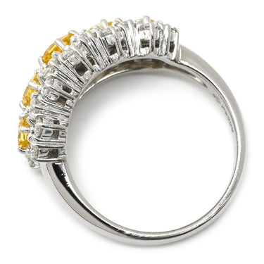 タサキ TASAKI サファイア ダイヤ デザインリング イエロー×プラチナシルバー Pt900 サファイア ダイヤモンド リング 指輪 TASAKI Au750 18K 18金 プリンセスカット 12号