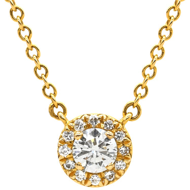 ティファニー Tiffany & Co ソレスト ダイヤ イエローゴールド K18YG ダイヤモンド ネックレス 18K 750 YG ブリリアントカット