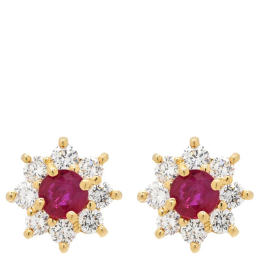 ティファニー Tiffany & Co ルビー ダイヤ レッド×イエローゴールド K18YG ルビー ダイヤモンド ピアス 750 18K 18金