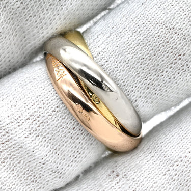 カルティエ Cartier トリニティクラシック ホワイトゴールド×イエローゴールド×ピンクゴールド K18WG K18YG K18PG #54(JP14) リング 指輪 3連 3カラー 3ゴールド18K 750 13号