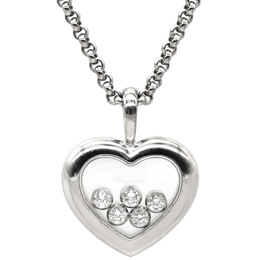 ショパール CHOPARD ハッピーダイヤモンド ハート ペンダント 79/4612-20 ホワイトゴールド K18WG ダイヤモンド ネックレス 5P ムービングダイヤ 750ＷG 18K