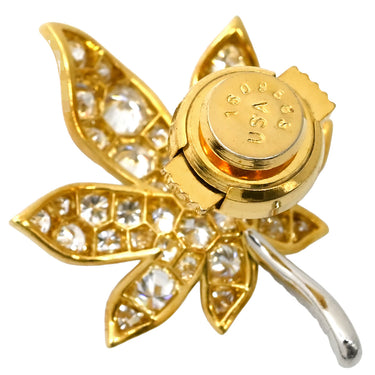 ギメル Gimel 紅葉 楓モチーフ イエローゴールド Pt950 K18YG ダイヤモンド ブローチ 葉 リーフ 18K 750 YG プラチナ950