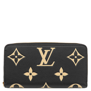 ルイヴィトン LOUIS VUITTON ジッピー ウォレット M80481 ブラック×ベージュ レザー バイカラーモノグラムアンプラントレザー 長財布 ゴールド金具 黒 ラウンドファスナー 小銭入れ