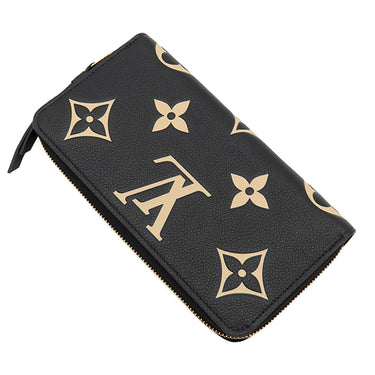 ルイヴィトン LOUIS VUITTON ジッピー ウォレット M80481 ブラック×ベージュ レザー バイカラーモノグラムアンプラントレザー 長財布 ゴールド金具 黒 ラウンドファスナー 小銭入れ
