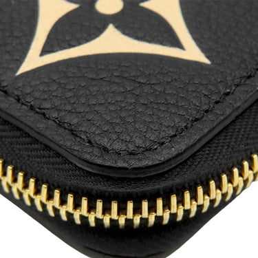ルイヴィトン LOUIS VUITTON ジッピー ウォレット M80481 ブラック×ベージュ レザー バイカラーモノグラムアンプラントレザー 長財布 ゴールド金具 黒 ラウンドファスナー 小銭入れ