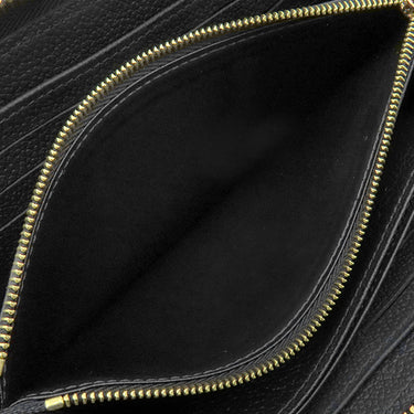 ルイヴィトン LOUIS VUITTON ジッピー ウォレット M80481 ブラック×ベージュ レザー バイカラーモノグラムアンプラントレザー 長財布 ゴールド金具 黒 ラウンドファスナー 小銭入れ