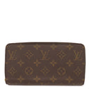 ルイヴィトン LOUIS VUITTON ジッピー ウォレット M41895 フューシャ モノグラムキャンバス 長財布 ゴールド金具 茶 赤 ラウンドファスナー