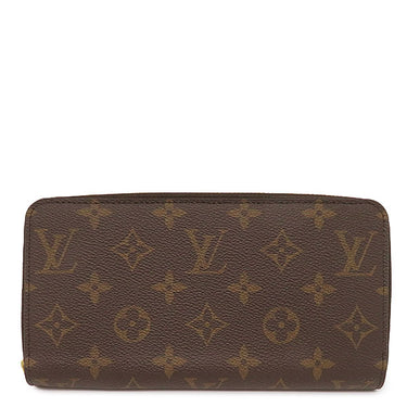 ルイヴィトン LOUIS VUITTON ジッピー ウォレット M41895 フューシャ モノグラムキャンバス 長財布 ゴールド金具 茶 赤 ラウンドファスナー
