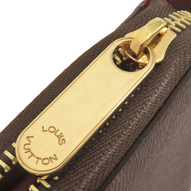 ルイヴィトン LOUIS VUITTON ジッピー ウォレット M41895 フューシャ モノグラムキャンバス 長財布 ゴールド金具 茶 赤 ラウンドファスナー