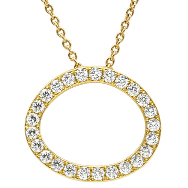 ギメル Gimel オーバルモチーフ ダイヤ ペンダント イエローゴールド K18YG ダイヤモンド ネックレス 18K 750 YG パヴェ