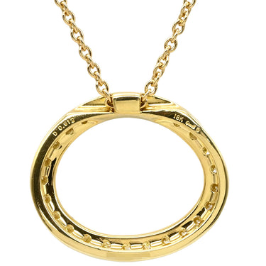 ギメル Gimel オーバルモチーフ ダイヤ ペンダント イエローゴールド K18YG ダイヤモンド ネックレス 18K 750 YG パヴェ