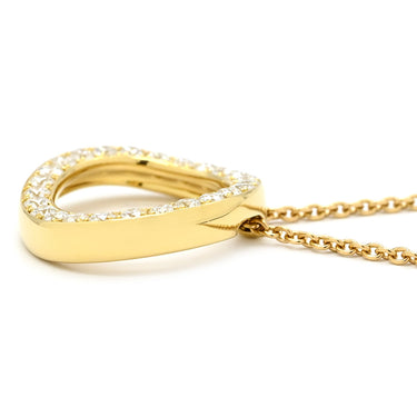 ギメル Gimel オーバルモチーフ ダイヤ ペンダント イエローゴールド K18YG ダイヤモンド ネックレス 18K 750 YG パヴェ