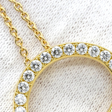 ギメル Gimel オーバルモチーフ ダイヤ ペンダント イエローゴールド K18YG ダイヤモンド ネックレス 18K 750 YG パヴェ
