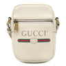 グッチ GUCCI ロゴ プリント 574803 アイボリー レザー ショルダーバッグ ゴールド金具 白 ミニ