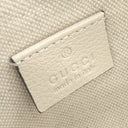グッチ GUCCI ロゴ プリント 574803 アイボリー レザー ショルダーバッグ ゴールド金具 白 ミニ