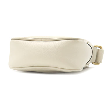 グッチ GUCCI ロゴ プリント 574803 アイボリー レザー ショルダーバッグ ゴールド金具 白 ミニ