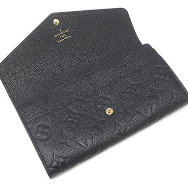 ルイヴィトン Louis Vuitton ポルトフォイユ サラ M82257 ノワール モノグラムアンプラント 長財布 ゴールド金具 エンヴェロップ型 フラップ