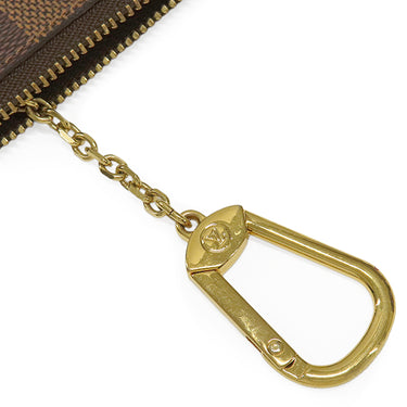 ルイヴィトン LOUIS VUITTON ポシェット クレ N62658 ダミエエベヌ ダミエキャンバス コインケース ゴールド金具 茶 小銭入れ キーチェーン付き