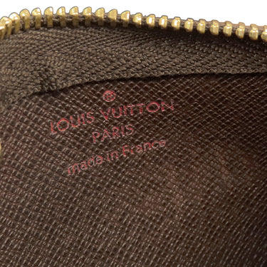 ルイヴィトン LOUIS VUITTON ポシェット クレ N62658 ダミエエベヌ ダミエキャンバス コインケース ゴールド金具 茶 小銭入れ キーチェーン付き