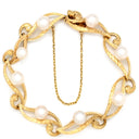 ミキモト MIKIMOTO あこやパール デザインブレス パールホワイト×イエローゴールド K14YG パール ブレスレット MIKIMOTO 真珠 アコヤパール 8粒 14K 14金 Au585