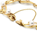 ミキモト MIKIMOTO あこやパール デザインブレス パールホワイト×イエローゴールド K14YG パール ブレスレット MIKIMOTO 真珠 アコヤパール 8粒 14K 14金 Au585