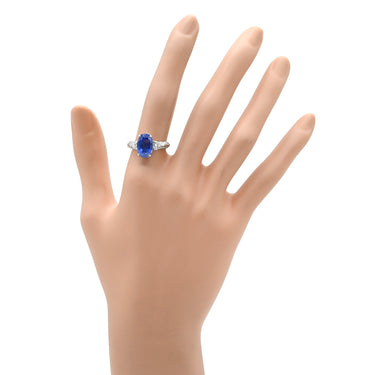 タサキ TASAKI サファイア ダイヤ 非加熱 スリランカ産 コーンフラワー ブルー×プラチナシルバー Pt900 サファイア ダイヤモンド リング 指輪 青 TASAKI プラチナ900 オーバル 14号