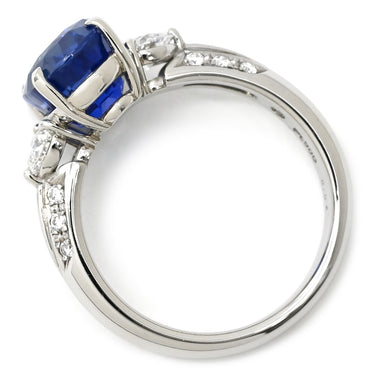 タサキ TASAKI サファイア ダイヤ 非加熱 スリランカ産 コーンフラワー ブルー×プラチナシルバー Pt900 サファイア ダイヤモンド リング 指輪 青 TASAKI プラチナ900 オーバル 14号