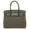 エルメス HERMES バーキン30 ヴェールマキ トゴ ハンドバッグ シルバー金具 グレイッシュグリーン