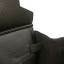 エルメス HERMES バーキン30 ヴェールマキ トゴ ハンドバッグ シルバー金具 グレイッシュグリーン