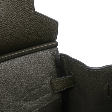 エルメス HERMES バーキン30 ヴェールマキ トゴ ハンドバッグ シルバー金具 グレイッシュグリーン