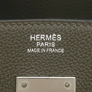 エルメス HERMES バーキン30 ヴェールマキ トゴ ハンドバッグ シルバー金具 グレイッシュグリーン