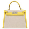 エルメス HERMES ケリー28 外縫い ナチュラル×ジョーヌナプル トワルアッシュ ヴォースイフト 2WAYバッグ シルバー金具 ハンドバッグ ショルダー