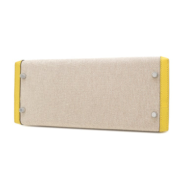 エルメス HERMES ケリー28 外縫い ナチュラル×ジョーヌナプル トワルアッシュ ヴォースイフト 2WAYバッグ シルバー金具 ハンドバッグ ショルダー