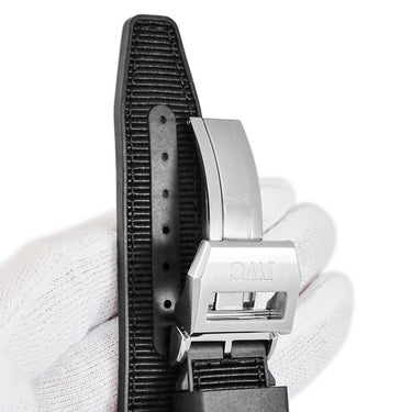 IWC IWC 純正 ファブリック×ラバーバンド ブラック ナイロン ラバー ステンレススチール 腕時計パーツ 新品同様 替え ベルト バンド Dバックル ナイロン SS製バックル付き 20mm ブラック 黒