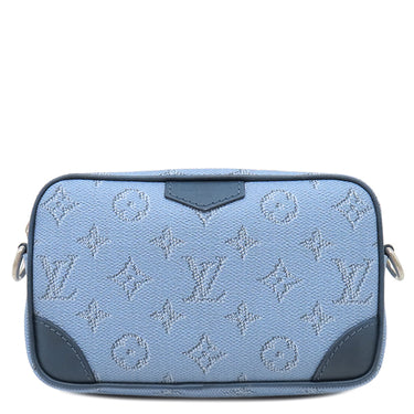 ルイヴィトン LOUIS VUITTON トロカデロ ウェアラブル ウォレット M14684 ブルー レザー モノグラムヘリテージキャンバス ショルダーバッグ シルバー金具 青