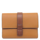 ロエベ LOEWE バーティカル ウォレット スモール ライトキャラメル×ピーカン カーフ ソフトグレインカーフ 三つ折り財布 シルバー金具 茶 アナグラム コンパクトウォレット